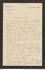 Nachlass Franz Steindachner, Brief von Decio Vinciguerra an Franz Steindachner (07.04.1884), Inv.Nr. 562.04, Seite 1